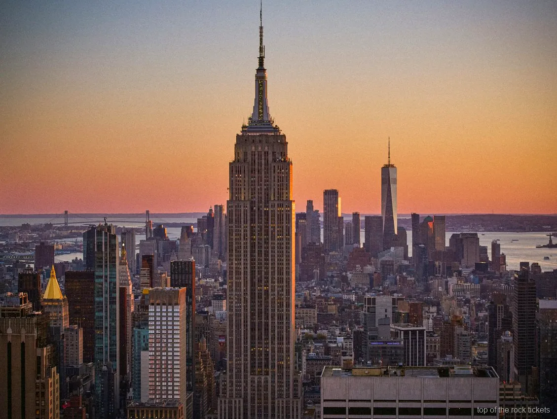 Visitors on the open-air terrace with Top of the Rock tickets